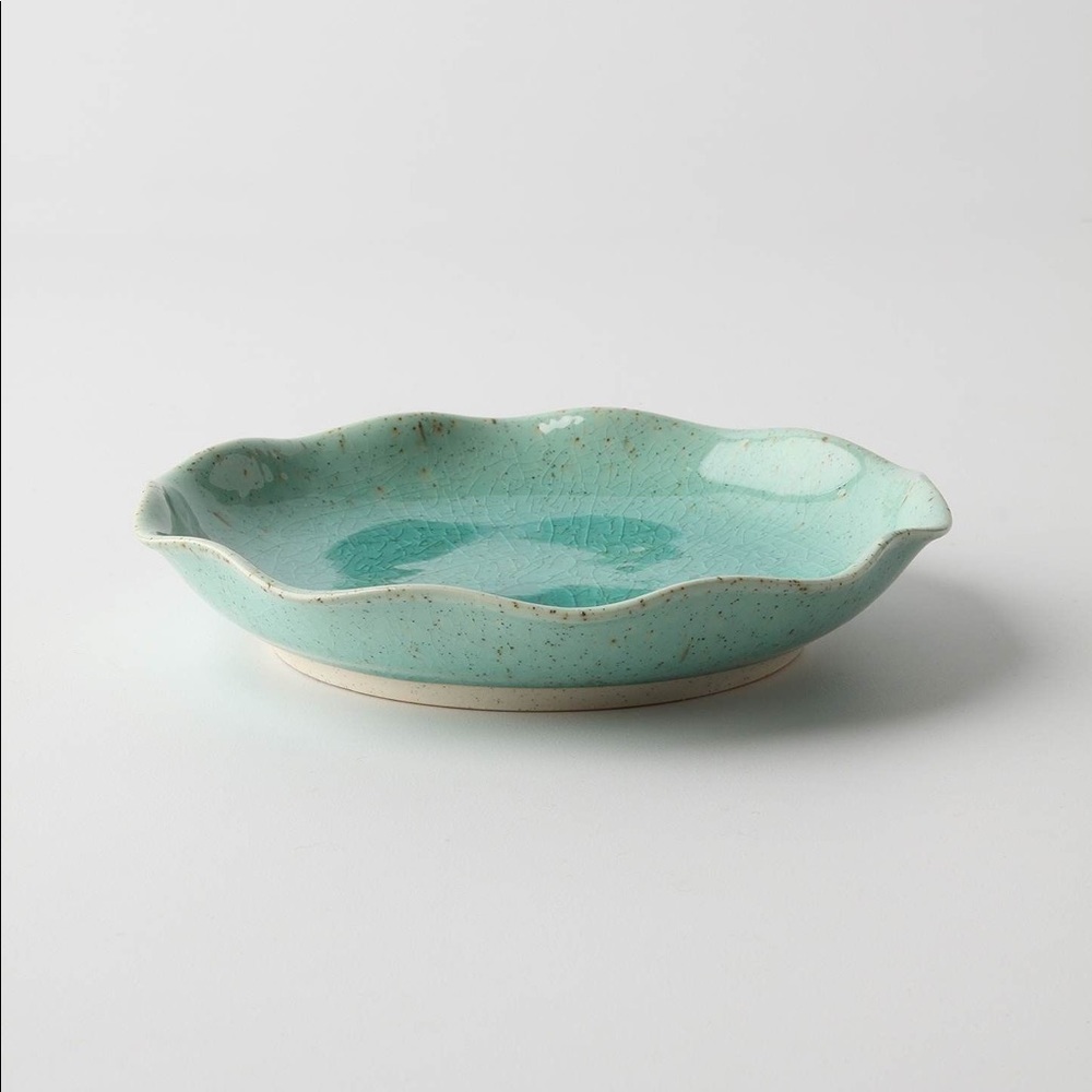 4 - Anthropologie Plates - Lotus Flower Stoneware